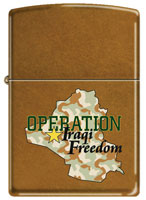 Military Zippo&reg; Lighter Iraqi Freedom Tan