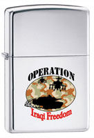 Military Zippo&reg; Lighter Iraqi Freedom Chrome