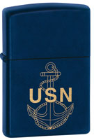 US Navy Logo Zippo&reg; Lighter Navy Blue