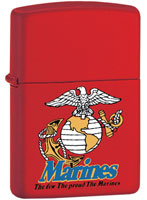 US Marines Logo Zippo&reg; Lighter Red
