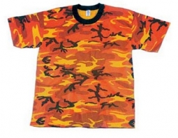 Camouflage T-Shirts - Orange Camo Shirt 3XL
