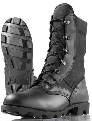 Military Jungle Boots Panama Sole Boot Black