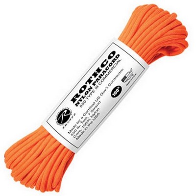 Nylon Paracord Safety Orange 100 Feet
