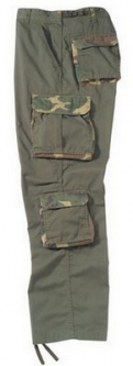 Vintage Camo Accent Fatigues Olive Drab- SMALL