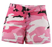 Pink Camouflage Womens Short Shorts