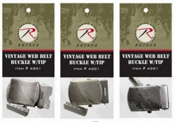 Vintage Web Belt Buckle And Tip Pack