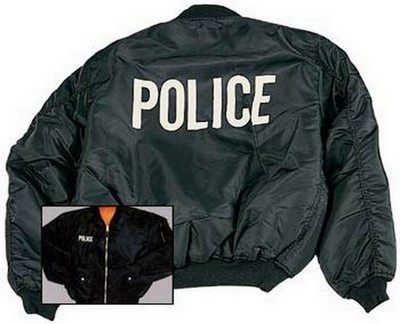 Police Logo Ma-1 Flight Jacket Size XL