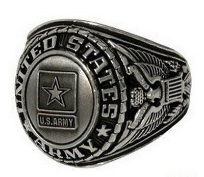 U.S. Army Insignia Ring Men's Silver