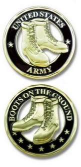 Challenge Coin-US Army Boots Cut Out