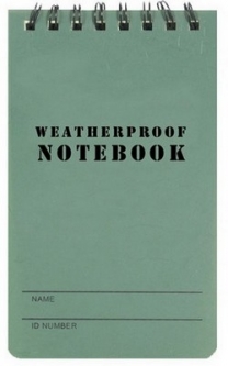 Military Style Waterproof Notebook Olive 3X5