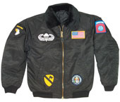 Boys Military Jacket B-15 Coat Black