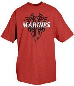 Marines Shirt Red Tribal Marine Tee