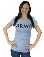 Women's Army T-Shirt Grey Babydoll T