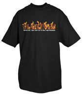 Marines Flames Logo Black T-Shirt