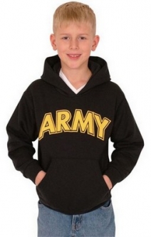 Army Logo Hoodie For Kids Black/Gold