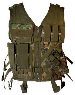 Digital Woodland Camo Cross Draw Vest