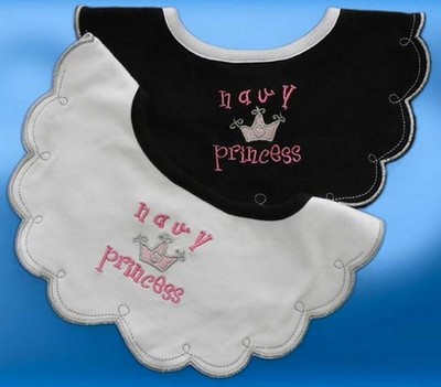 Navy Princess Bibs Set Of Two Colors