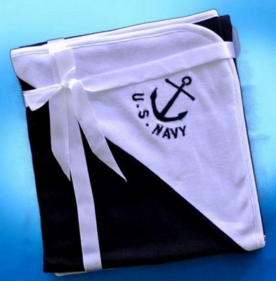 U.S. Navy Sailor Baby Blanket With Anchor