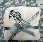 Army ACU Camo Baby Blanket With Bear Embroidery