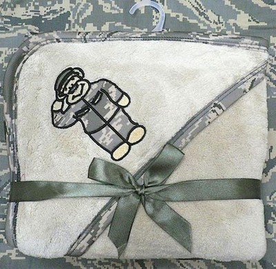 Infant's Air Force Baby Blanket With Camo Trim