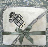 Infant's Air Force Baby Blanket With Camo Trim