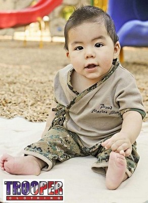 Proud Marine Son Karate Set For Baby Woodland Camo