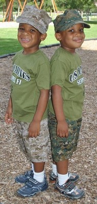 Boy's Marines T-Shirt And Desert Camo Shorts Set