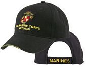 Cap - U.S. Marine Corps Vet With Ega (Black Brushed)