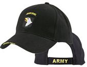 Cap - 101St Airborn, (Black Brushed)