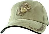 Cap - U.S Marines (Khaki With Emblem)