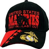 Cap - Marines 1St In Last Out (Black)