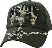 Cap - Marines Skull With Iron Cross (Washed Black)