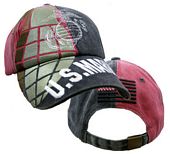 Cap - Marines Grenade Washed Black