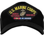 USA-Made Embematic Cap - US Marine Corps Korean Vet (Black)