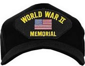 USA-Made Embematic Cap - WWII Memorial With Flag