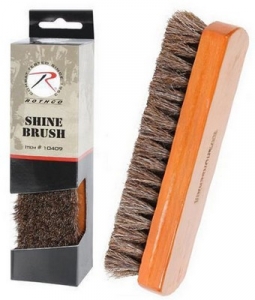 Shoe Shine Brush Horsehair W/WoOD Handle
