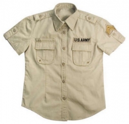 Womens Vintage Military Shirts Khaki 2XL