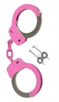 Pink Handcuffs Manganese Handcuffs With Pouch