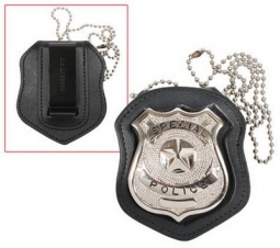 Security Badge Holder Leather Clip On