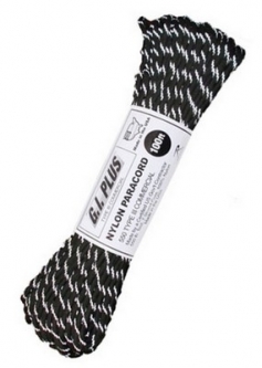 Rappelling Cord 550 Lb 100 Ft Black W/Tracers