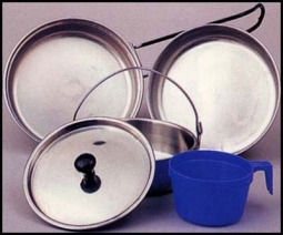 Camping Mess Kits - 5 Pc. Stainless Steel Set