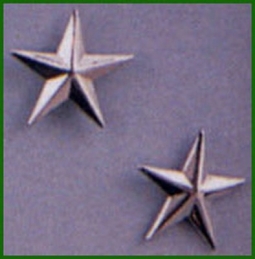 Military Brigadier General's Stars Polished Silver