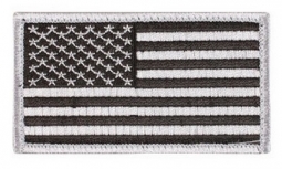 Silver/Black American Flag Patch Easy On/Off