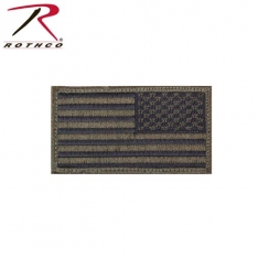 Rothco Reverse Us Flag Patch W/Hook Back- Olive Drab and Black