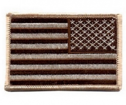 Desert Tan Reversed U.S. Flag Embroidery Patches
