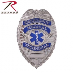 Rothco Deluxe Badge - EMT / Silver
