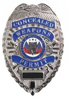 Deluxe Concealed Weapons Permit Badge Silver