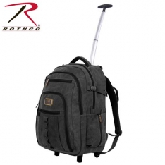Rothco Wheeled Canvas Backpack - Black