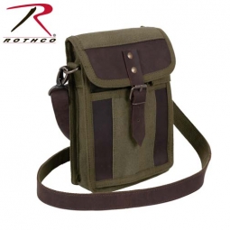 Rothco Canvas Travel Portfolio - Olive Drab/Leather