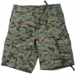 Vintage Military Paratrooper Cargo Shorts Woodland Digital Camo